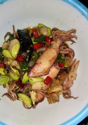 Foto resep Cumi asin pete pedas manis