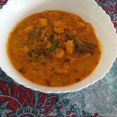 Doi chingri prawns- bengali recipe A picture of Doi chingri prawns- bengali recipe.