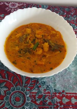 A picture of Doi chingri prawns- bengali recipe.