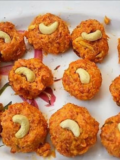 A picture of Gajar laddu recipe.