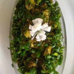 A picture of Hariyali Green Brinjal Bhartha.