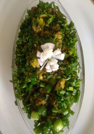A picture of Hariyali Green Brinjal Bhartha.