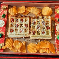 Waffle mumbai sandwich A picture of Waffle mumbai sandwich.