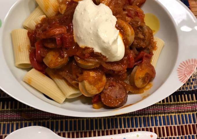 Simple Way to Make Homemade Spicy unusual sausage goulash