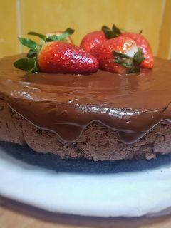 Una foto de Triple chocolate cheesecake