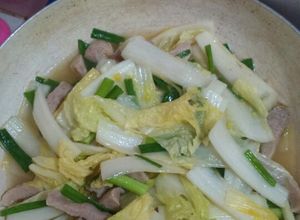 Hình của món Bắp cải thảo xào thịt.