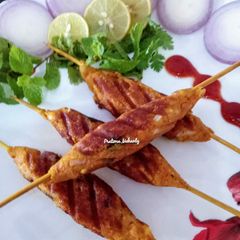 A picture of Paneer Seekh Kebab.