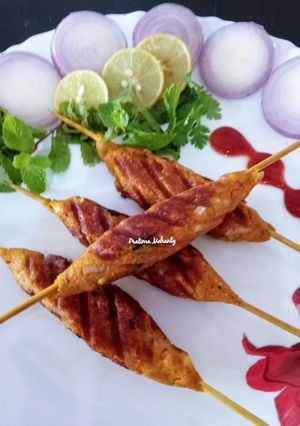 A picture of Paneer Seekh Kebab.