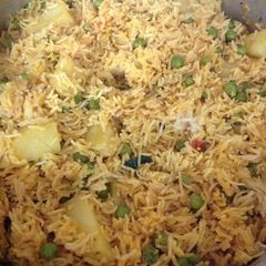 A picture of Matar pulao.