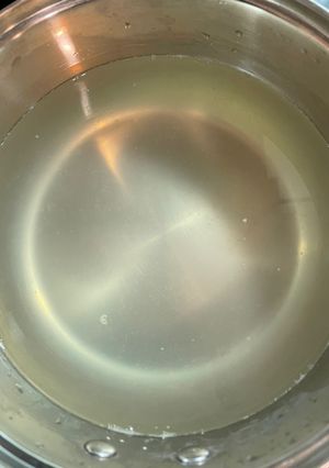 A picture of Katsuo-dashi: Japanese traditional fish stock.