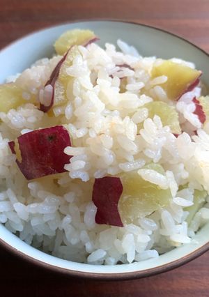 A picture of Japanese Sweet Potato Rice.
