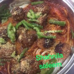 Meat ball speggeti A picture of Meat ball speggeti.