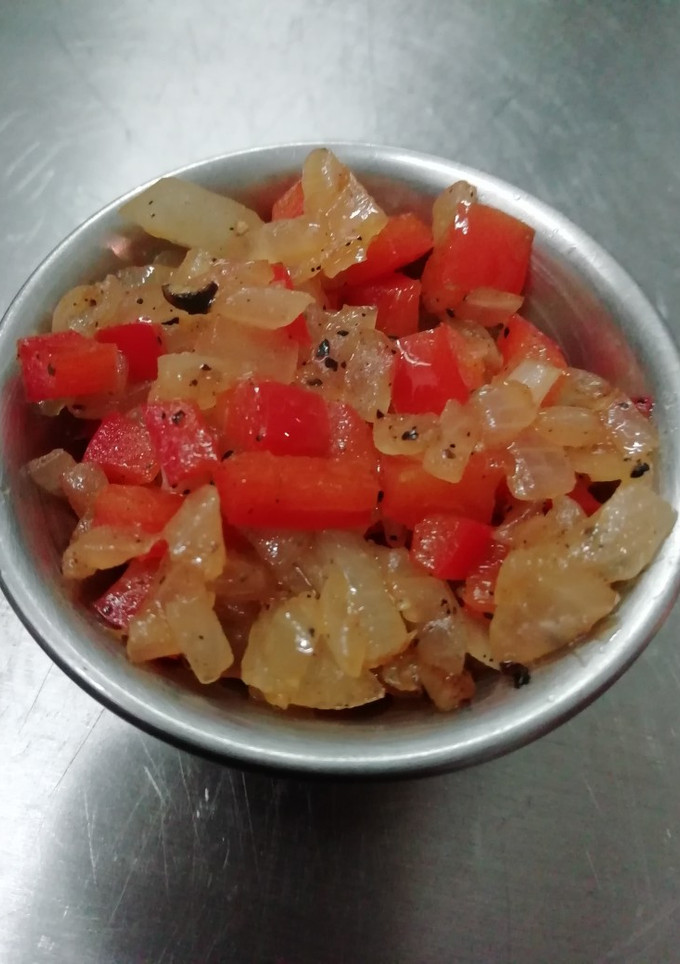 Una foto de Fritada de pimiento y cebolla
