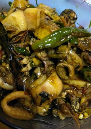 Foto resep Cumi cumi basah sambel ijo