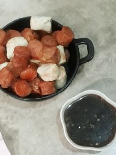 Foto resep Sosis otak2 saus cuko sambal goang item