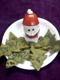 Tomato santa with spinach Christmas trees