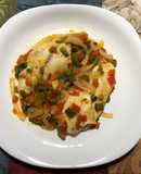 Pescado sudado con vegetales