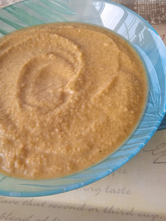 Una foto de Puré de brócoli y garbanzos