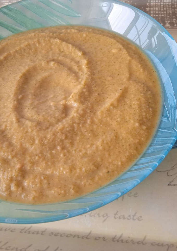 Una foto de Puré de brócoli y garbanzos