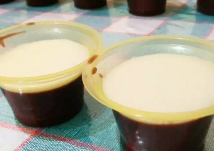 Resep Puding coklat siram fla #BikinRamadanBerkesan Mudah