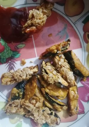 A picture of Crispy fried egg plant.