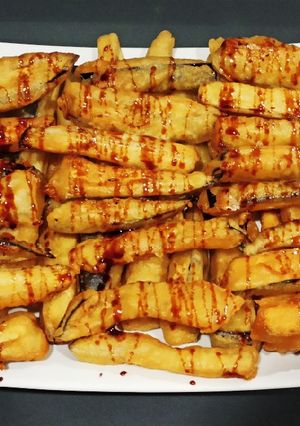 Una foto de Berenjenas en tempura