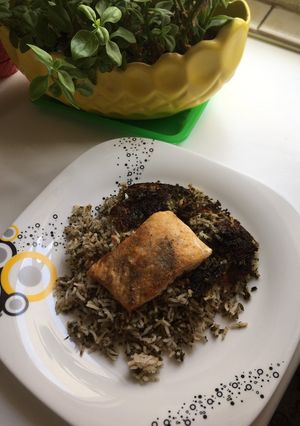 عکسی از دستور سبزی پلو ماهی اصیل