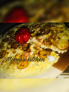 Plantain egg pizza ainihin hoton girkin