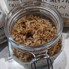 Crispy toasted bread crumbs A picture of Crispy toasted bread crumbs.