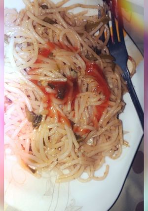 A picture of Spicy speghetti.