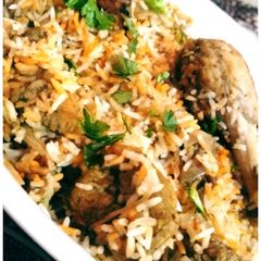 A picture of Hyderabadi biryani recipe.