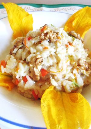 Foto principal de Risotto con flores de calabacín