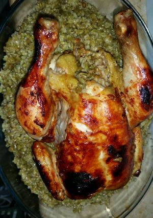 صورة لوصفة فريكة مع دجاج مشوي 🐣