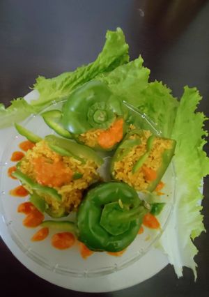A picture of Stuffed capsicum.