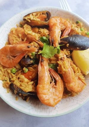 A picture of Seafood Paella.