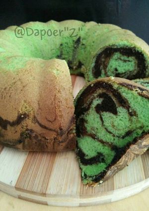 Foto resep Kue Marmer Pandan Coklat