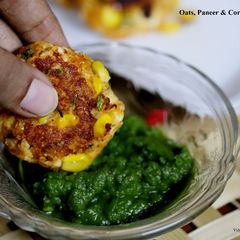 A picture of Oats, Paneer & Corn Tikkis or Cutlets.