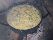 Una foto de risotto cerdo