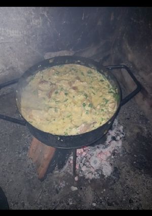 Una foto de Risotto de matambrito al verdeo! Al disco de arado!