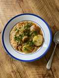 Short pasta - Fideo - in fish soup
