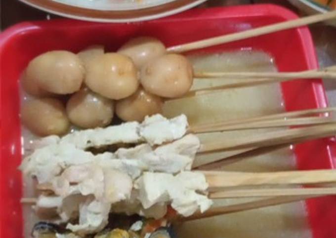 Sate Kerang,Telur Puyuh,Ayam (Lauk Pendamping Soto)