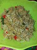 Tauge tumis oncom/dage