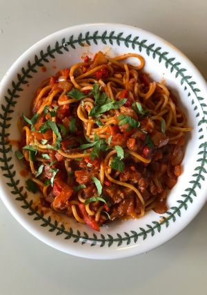 A picture of Spaghetti alle verdure assortite.