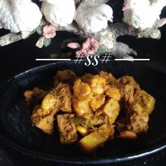 A picture of "Kathal aloo sabji with Shrimp" (Jackfruit) #Cookpad.