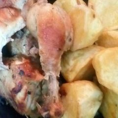 A picture of Deep Fried Chicken and Fried Potatoes.