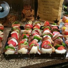 A picture of Ribeye steaks Kobobs.
