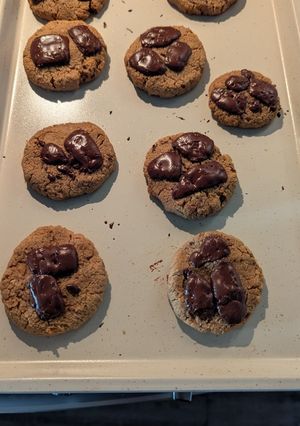 Una foto de Galletas de garbanzo con chocolate amargo