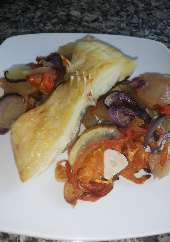 Una foto de Bacalao al horno