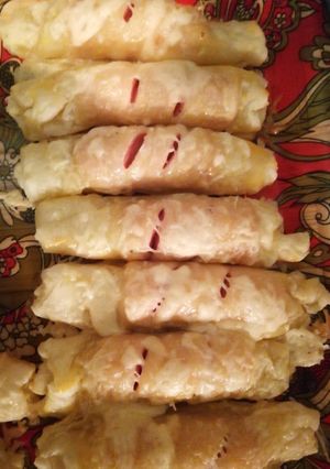 Virslis kifli leveles tésztából recept fotója