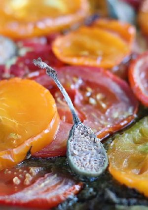 Une photo de Tarte à la tomate pesto